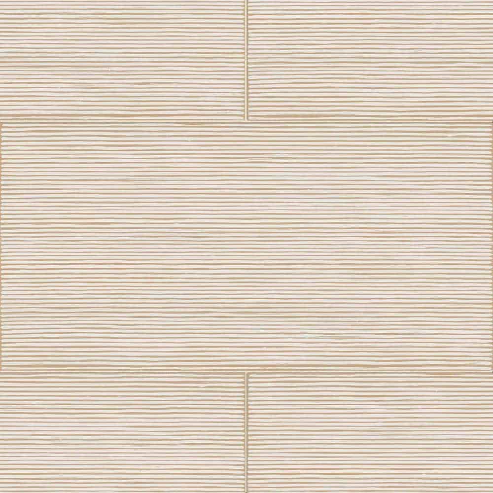 Sand-colored decorative tile with closely spaced horizontal ribs.