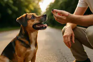 best dog training treats in 2025 used during a dog training session
