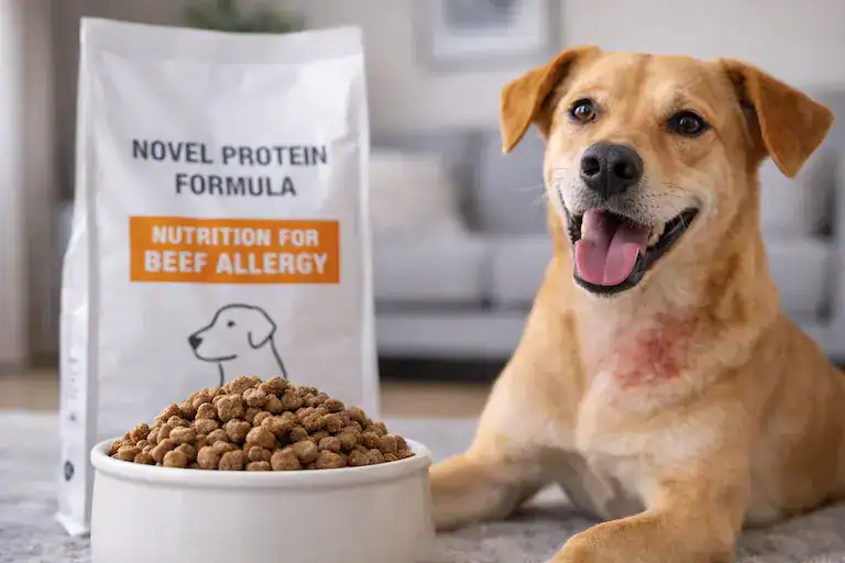 novel protein dog food used for beef allergy in dogs