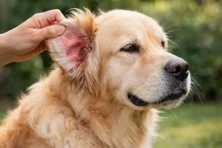dog ear infection allergy symptom