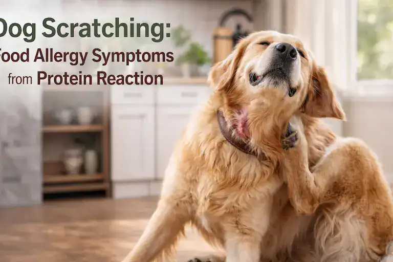 dog scratching food allergy symptoms from protein reaction