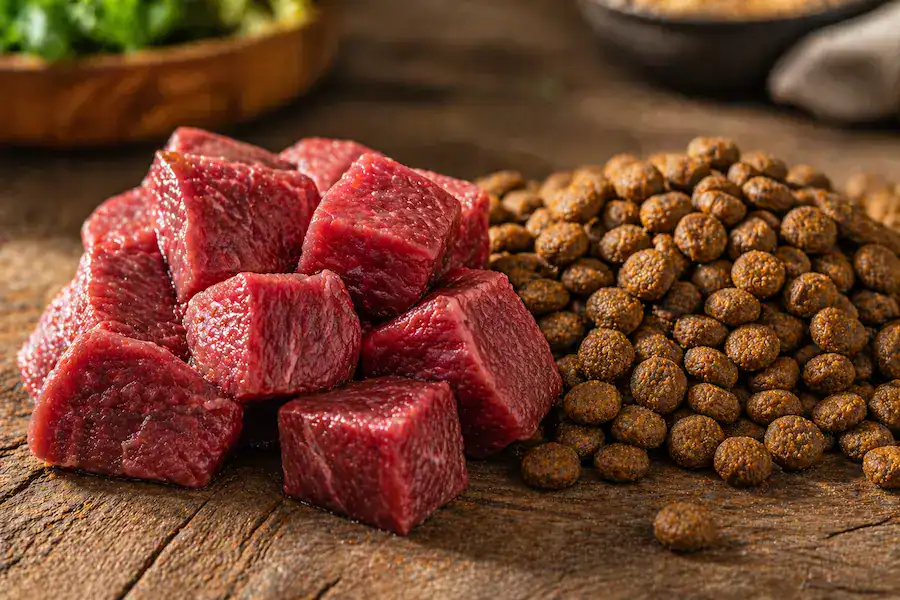 Beef in dog food is a nutrient-dense protein source favored for its high biological value.