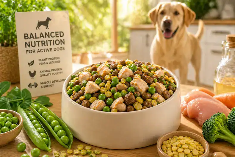 peas in dog food supporting plant protein and balanced nutrition in dogs