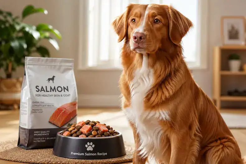 salmon in dog food improving skin and coat health in dogs