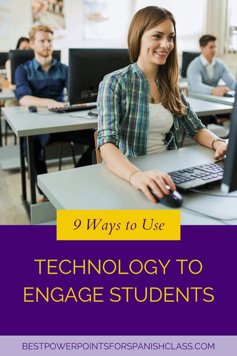 9 Ways to Use Technology to Engage Students. Four high school students are typing on computers.