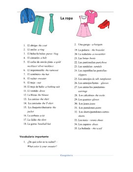 Spanish Clothing Interactive Notebook Activity - Image 2