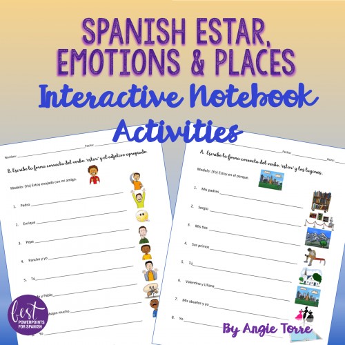 Spanish Interactive Notebook Activities: Estar Emotions & Places