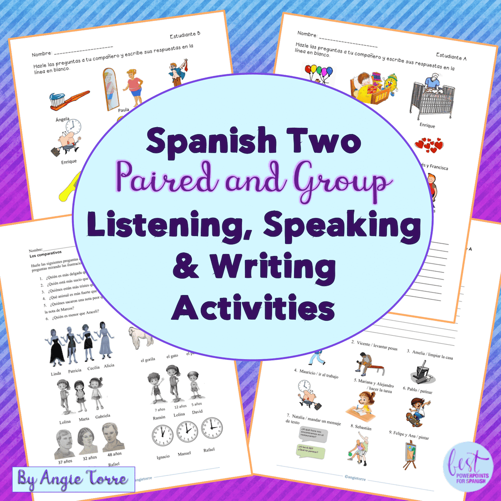 Spanish Two Speaking and Listening Paired and Group Activities for One Year