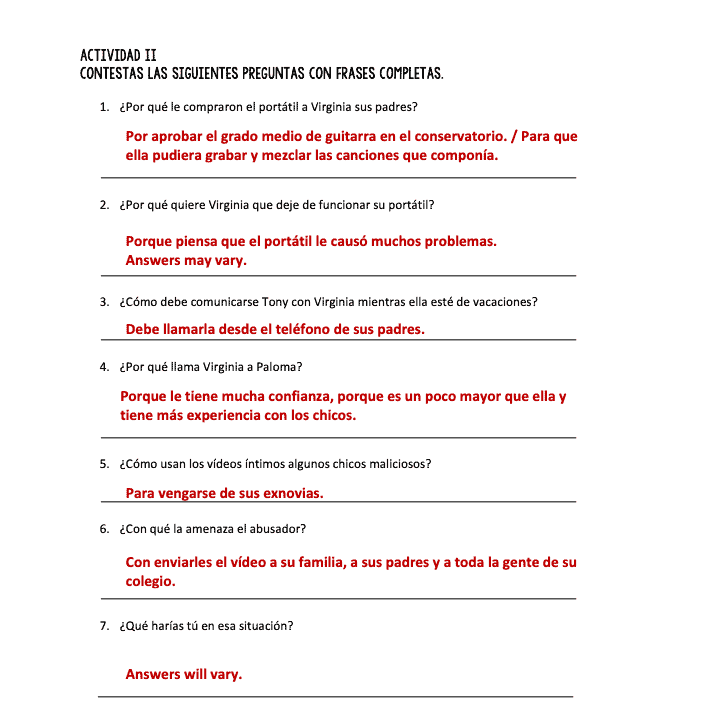 Spanish How to Protect Yourself Against Internet Predators Video and Activities - Image 4