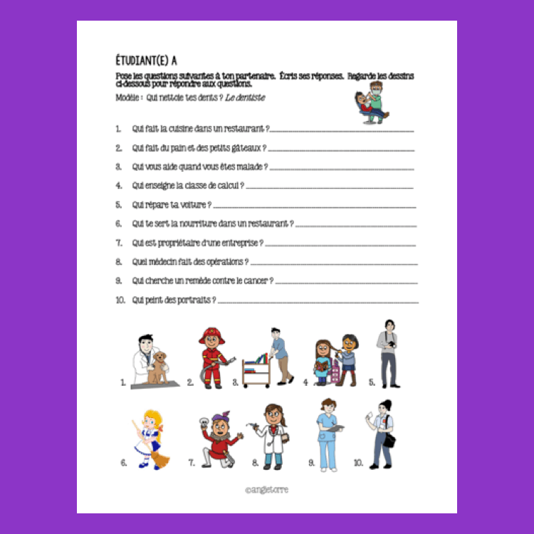 Les Métiers Paired Activities - Image 2