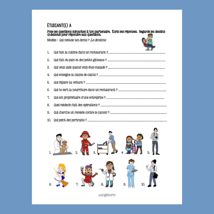 Les professions French Professions Activities Bundle - Image 3