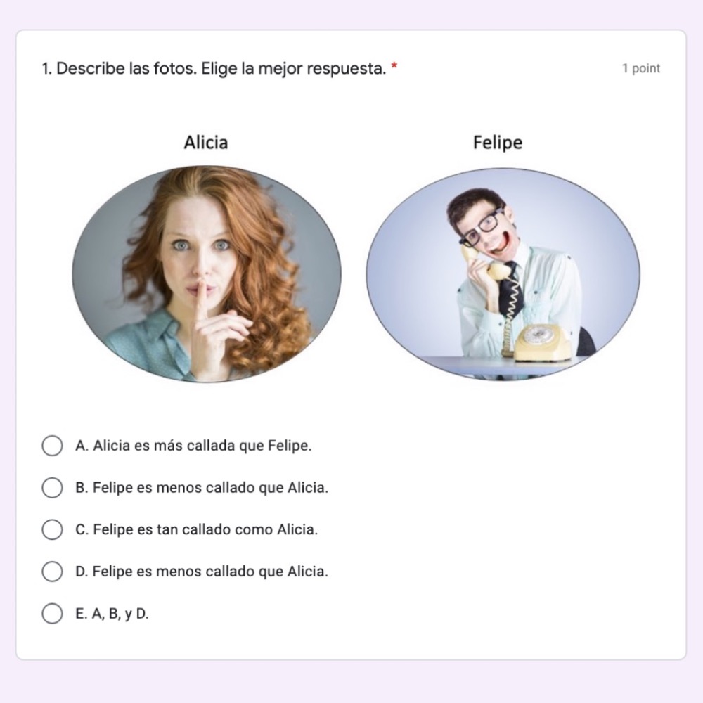 Spanish Comparisons Los comparativos Google Forms Activities - Image 3