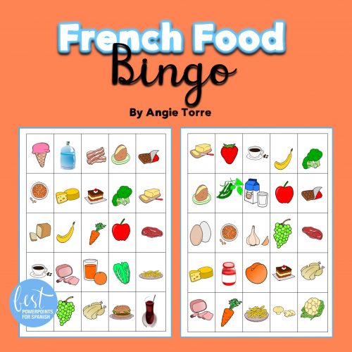 La Nourriture French Food Bingo Digital and Printable
