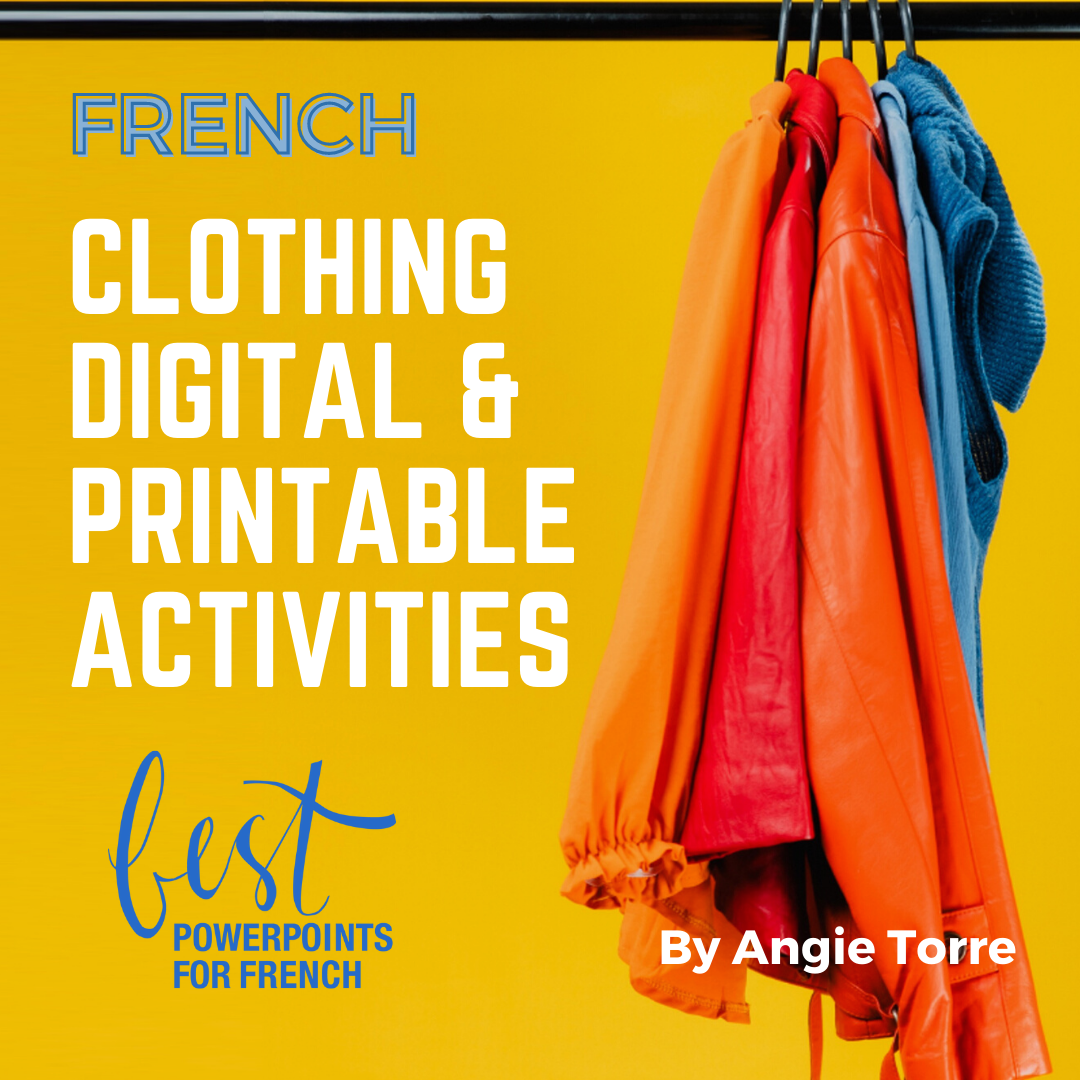 French Clothing Vocabulary Interactive Notebook and Google Drive Activities