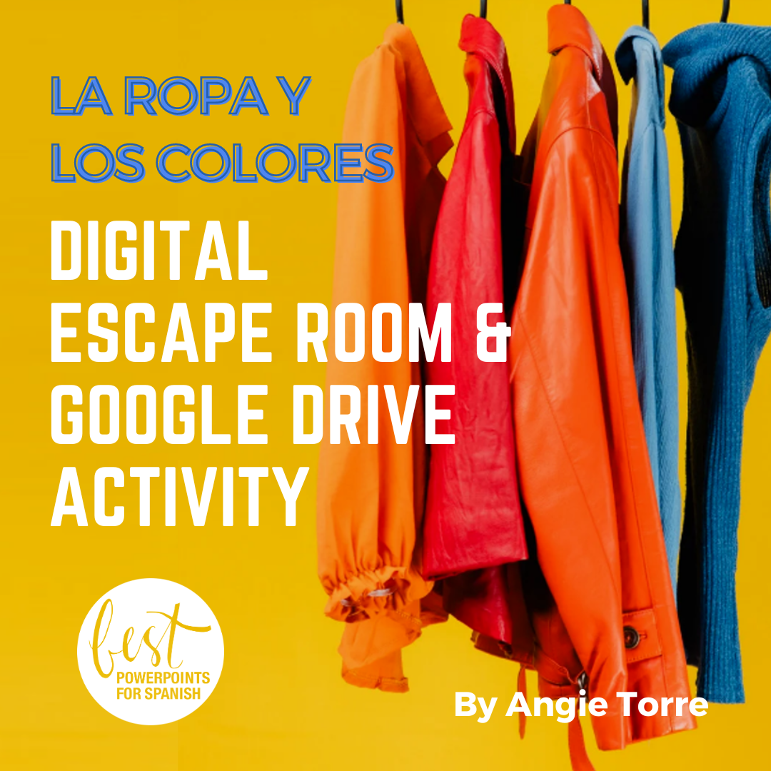Spanish Clothing Vocabulary Digital Escape Room and Google Drive Activity