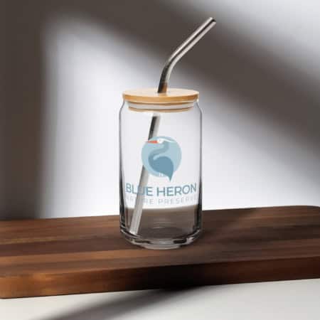 Can Shaped Glass With Lid and Straw