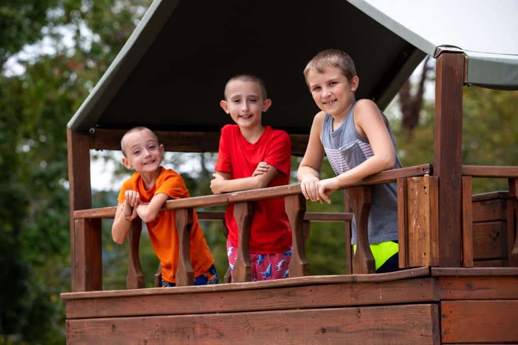 Little boys playing on the playground