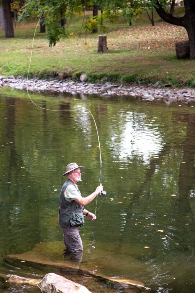 Man fishing in the creek