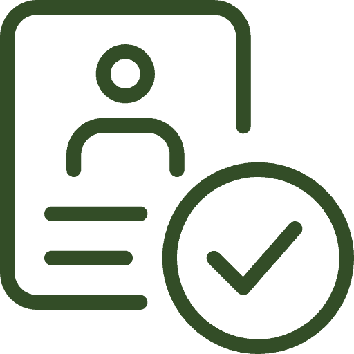 A green icon with a check mark on it.
