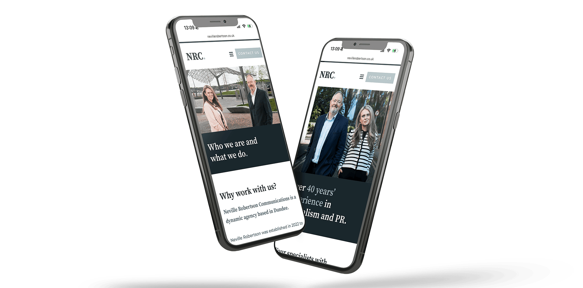 Mobile website design for Dundee-based communication company BlueCoo Creative.
