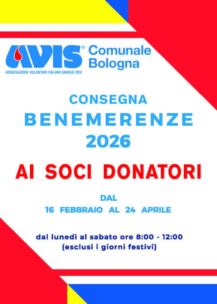 benemerenze avis bologna 2026
