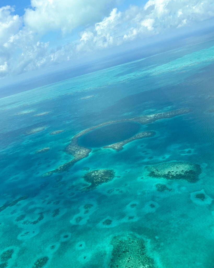 The Big Blue Hole from an aeroplane