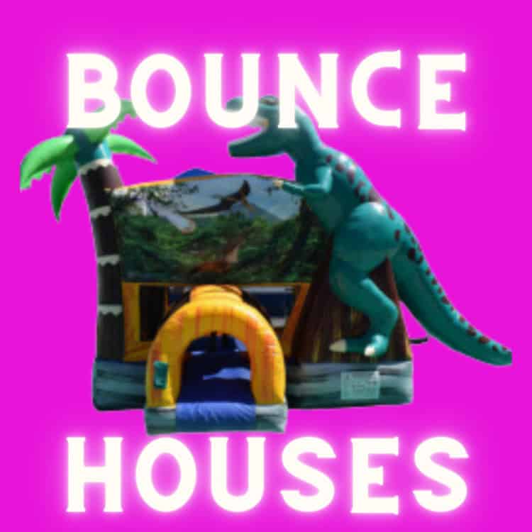 Bounce house and combo unit rentals in Lake St. Louis, MO, ready for a birthday party.