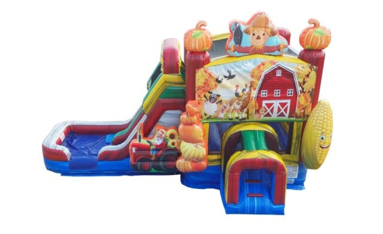 Fall Festival Bounce House With Dual Lane Slide