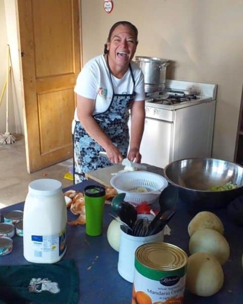 Senior Lunch Program cooking.