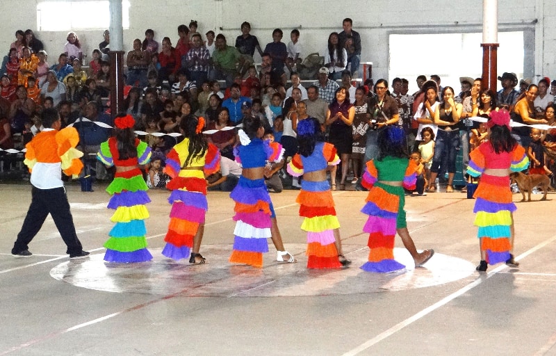 A rainbow of color entertained the packed assembly.