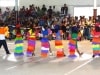 A rainbow of color entertained the packed assembly.