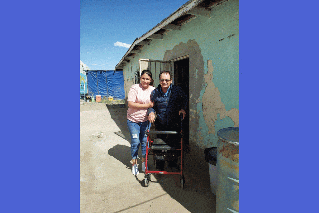 promotora delivers walker