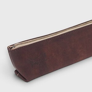 Bottega Glicine 革製ペンケース　Darkbrown
