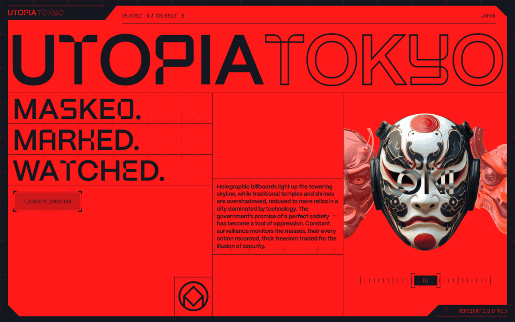 Fusing Interactive Web Design with Japanese Masks, Crafting Immersive Cultural Interfaces