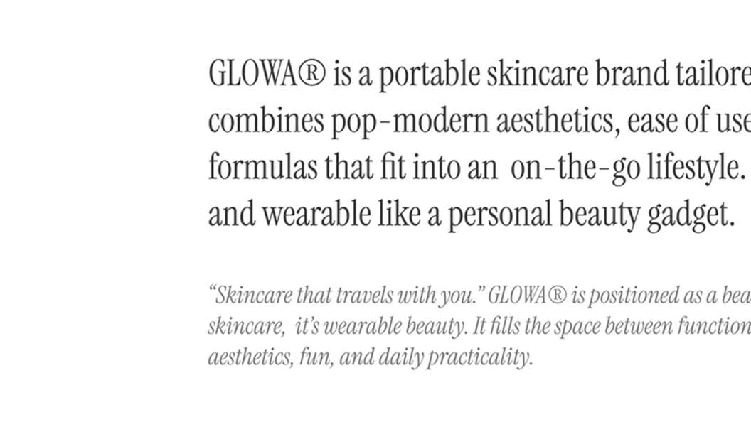 GLOWA® Skincare Packaging Redesign, Branding Case Study by Creavora®