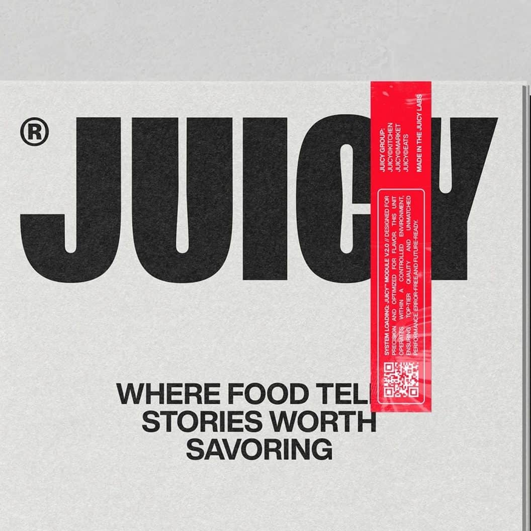 Juicy Foods, Playful Brand Identity Fusing Typographic Flair and Smart Tech