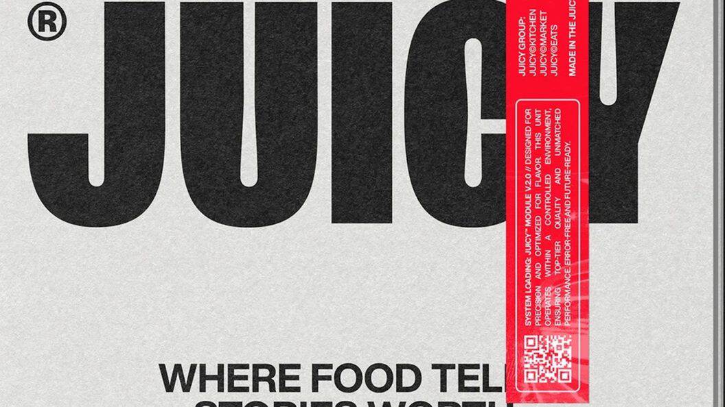Juicy Foods, Playful Brand Identity Fusing Typographic Flair and Smart Tech