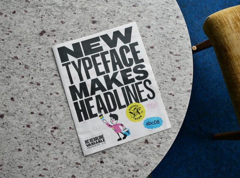 Newspaper Club launches NC HEADLINE with abcD8, a bold tabloid-style typeface owned outright