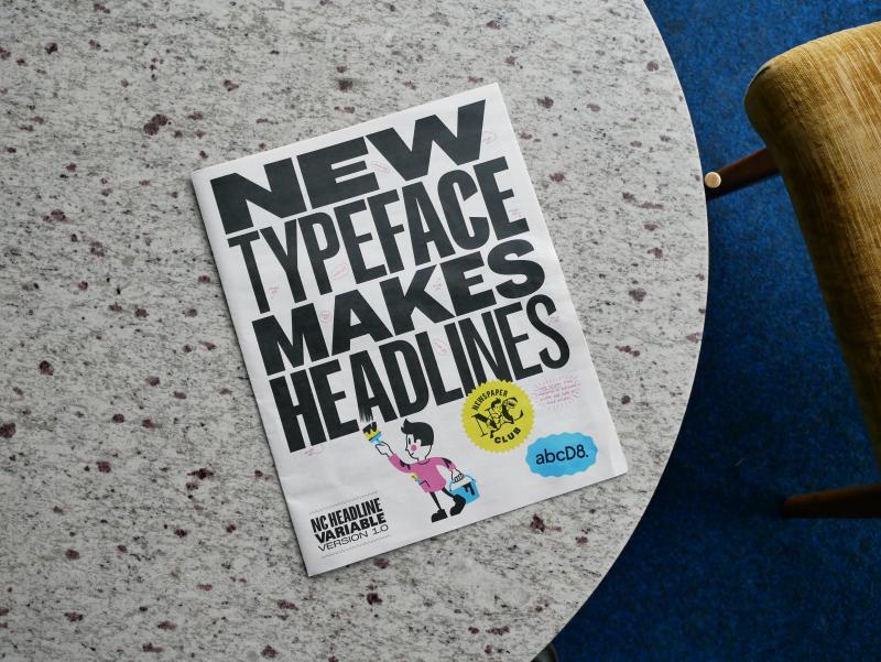 Newspaper Club launches NC HEADLINE with abcD8, a bold tabloid-style typeface owned outright