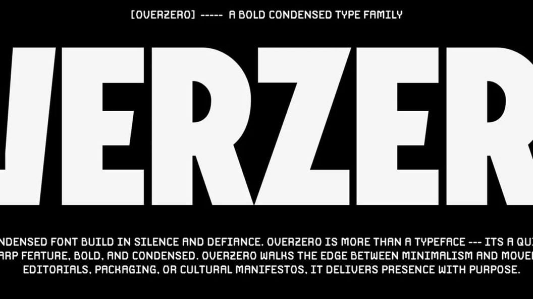 Overzero, Bold Condensed Display Typeface for Eye-Catching Headlines, by Fredella Agatha