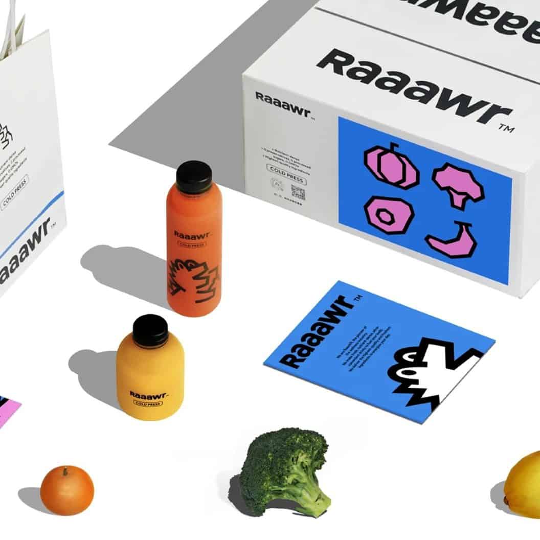 Raaawr Cold-Pressed Juice, Bold Brand Design and Packaging by lin soso