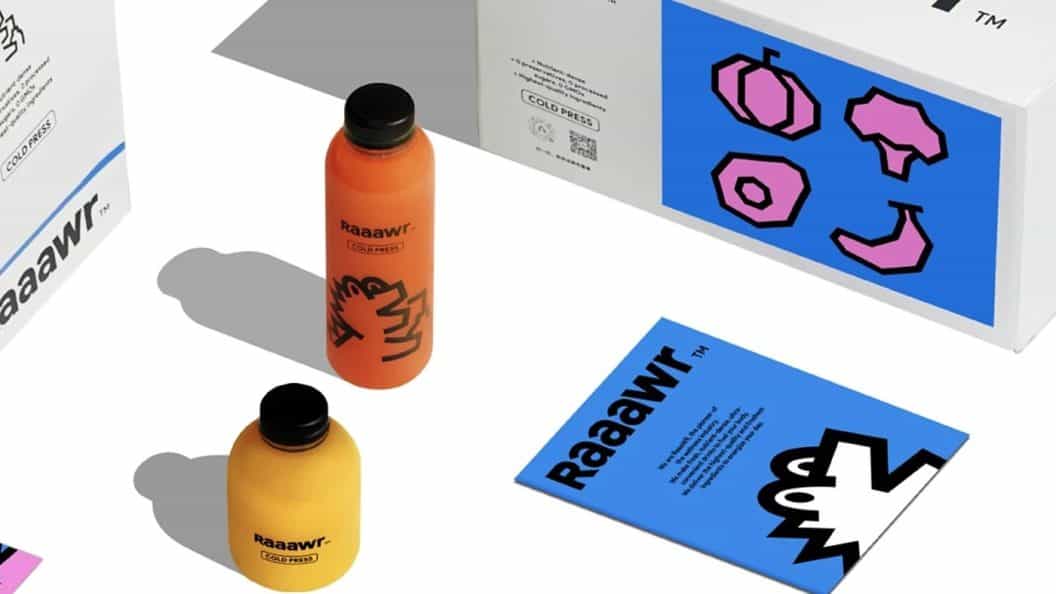 Raaawr Cold-Pressed Juice, Bold Brand Design and Packaging by lin soso