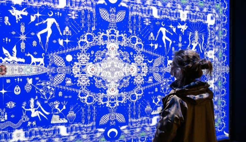 Artist Hussein Shikha reimagines pixels, carpets and cultural memory as vivid woven tapestries