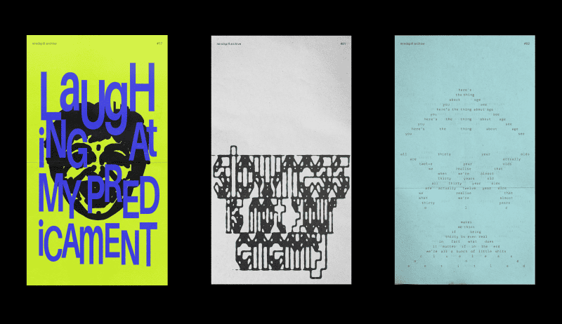 Mindspill by Shrey Kathuria, a typographic diary of bold letterplay and visual storytelling