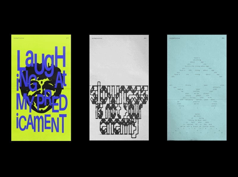 Mindspill by Shrey Kathuria, a typographic diary of bold letterplay and visual storytelling