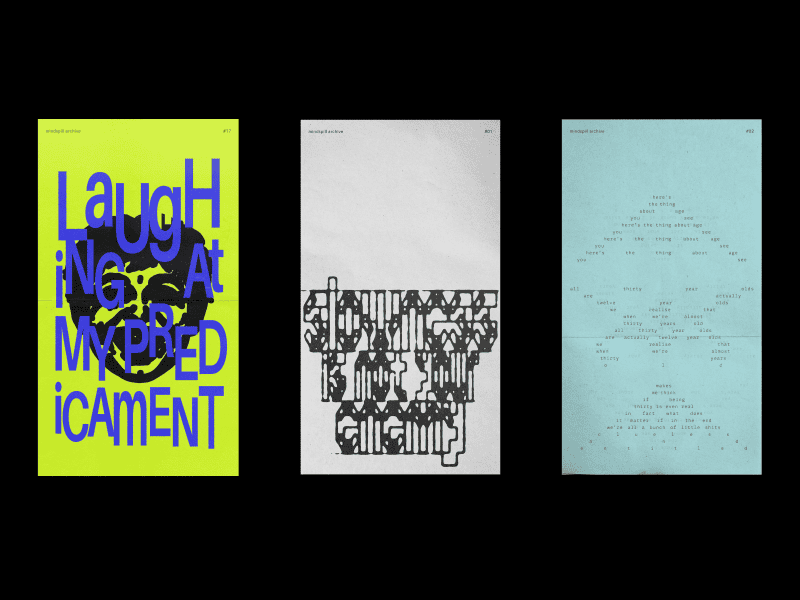 Mindspill by Shrey Kathuria, a typographic diary of bold letterplay and visual storytelling