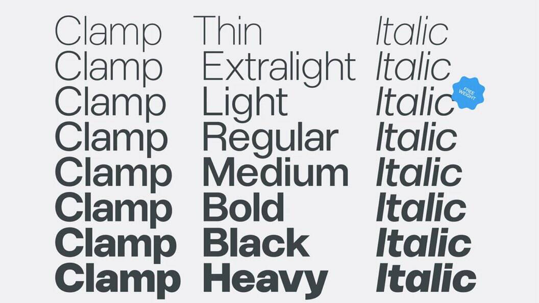 TypeFoundry Studio Debuts Robust Display Typeface for Clamp, Designed to Command Attention