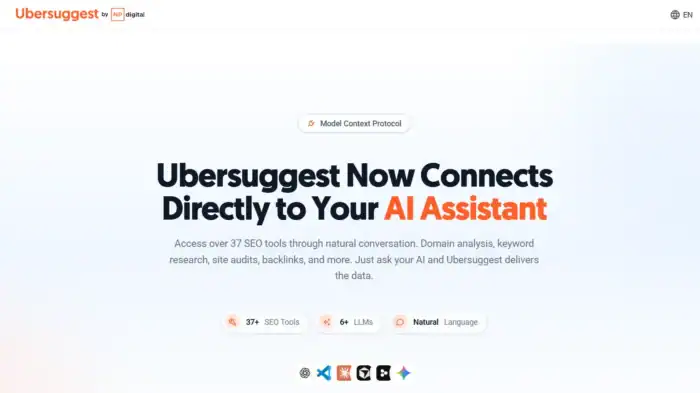 Ubersuggest MCP Connector, Bring 37 Powerful SEO Tools into Claude, Cursor and Other AI Apps