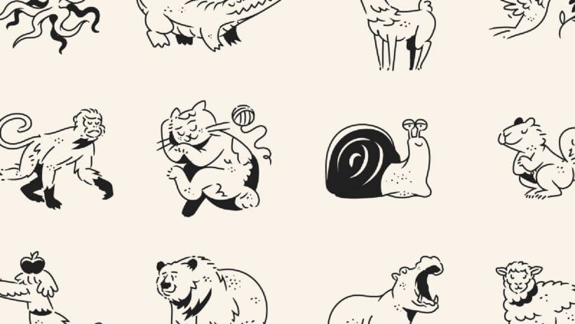 DrawInk Animal Line Art Pack, Premium Vector Illustrations from GetIllustrations for Branding