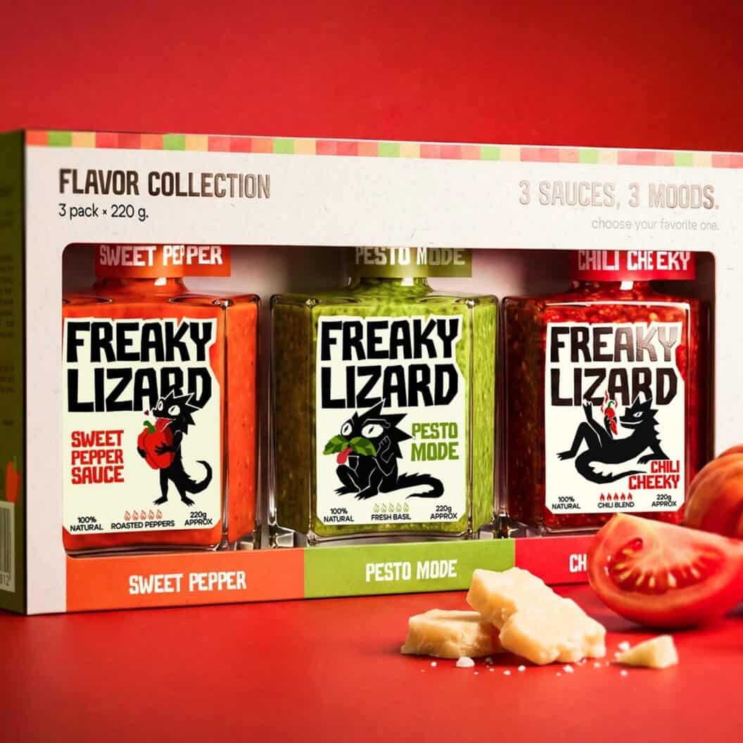 Freaky Lizard, Bold Brand Identity and Packaging Case Study by Yevheniia Dutchak